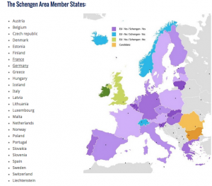 schengen visa country map